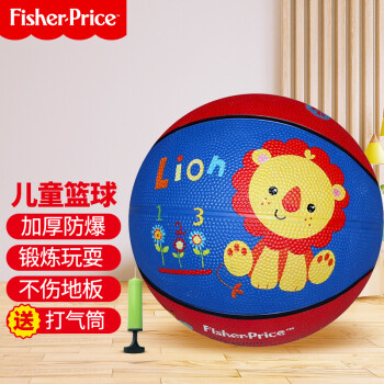 费雪(Fisher-Price)儿童玩具球17cm卡通小皮球拍拍球幼儿园篮球女男孩狮子蓝色F0515-2生日礼物礼品	